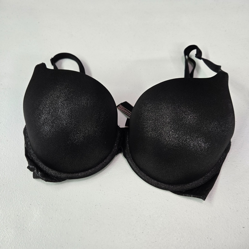 Victoria Secret Women Bra 32DD Black Perfect Shape Underwire Shimmery